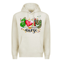 Oatmeal Heather Jolly Nurse Black Premium Hoodie - CowhideDigitalArt