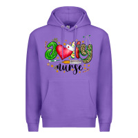Purple Jolly Nurse Black Premium Hoodie - CowhideDigitalArt