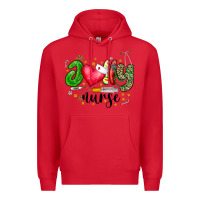 Red Jolly Nurse Black Premium Hoodie - CowhideDigitalArt