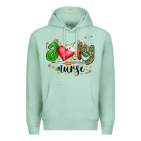 Seafoam Jolly Nurse Black Premium Hoodie - CowhideDigitalArt