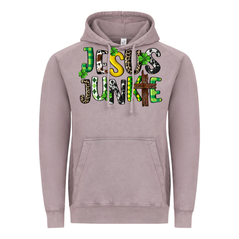 Jesus Junkie St. Patrick's Vintage Hoodie by CowGirlArtShop | Teevron