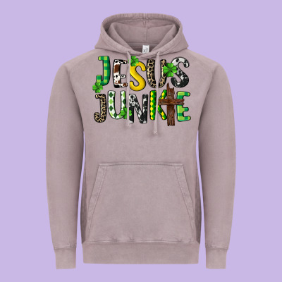Jesus Junkie St. Patrick's Vintage Hoodie Designed By Cowgirlartshop