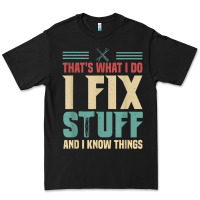 Black that's what i do   i fix stuff and i know things Premium Tee - longCreatives