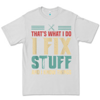 Dove Grey that's what i do   i fix stuff and i know things Premium Tee - longCreatives