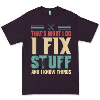 Plum that's what i do   i fix stuff and i know things Premium Tee - longCreatives