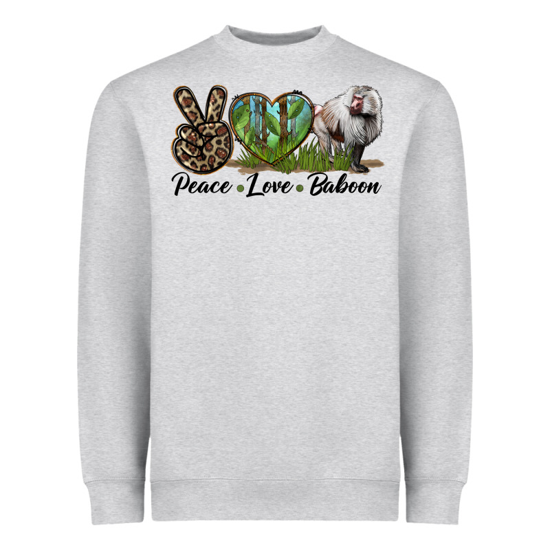 Leopard Peace Love Baboon Heavyweight Sweatshirt by LillyAllenDesigns | Teevron