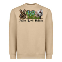 Mushroom Leopard Peace Love Baboon Heavyweight Sweatshirt - LillyAllenDesigns