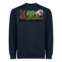 Navy Leopard Peace Love Baboon Heavyweight Sweatshirt - LillyAllenDesigns