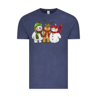 Vintage Denim christmas polar bear reindeer and snowman Vintage Tee - CowGirlArtShop