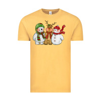 Vintage Mustard christmas polar bear reindeer and snowman Vintage Tee - CowGirlArtShop