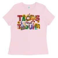 Bubblegum Pink Tacos and tequila Ladies Tee - NancyCooperArtShop