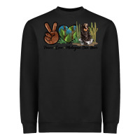 Black Peace Love Malayan Sun Bear Heavyweight Sweatshirt - LillyAllenDesigns