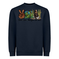 Navy Peace Love Malayan Sun Bear Heavyweight Sweatshirt - LillyAllenDesigns