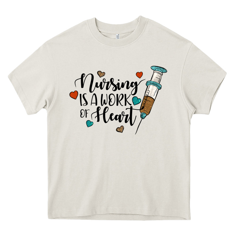 Nursing İs A Work Of Heart Heavy Core Tee by JahusDesignShop | Teevron