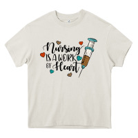 Cream nursing i̇s a work of heart Heavy Core Tee - JahusDesignShop