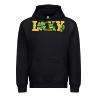 Black lucky horseshoe and four leaf clover Urban Hoodie - AdoDesignShop