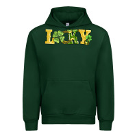 Forest Green lucky horseshoe and four leaf clover Urban Hoodie - AdoDesignShop
