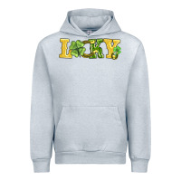 Heather Grey lucky horseshoe and four leaf clover Urban Hoodie - AdoDesignShop