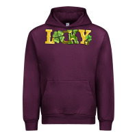 Mauve Wine lucky horseshoe and four leaf clover Urban Hoodie - AdoDesignShop