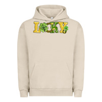 Pigment French Oak lucky horseshoe and four leaf clover Urban Hoodie - AdoDesignShop
