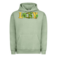 Pigment Oil Green lucky horseshoe and four leaf clover Urban Hoodie - AdoDesignShop