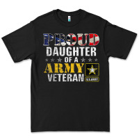 Black proud daughter of a army veteran american flag military gift Premium Tee - longCreatives