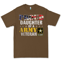 Proud Daughter Of A Army Veteran American Flag Military Gift Premium Tee | Teevron