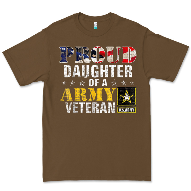Proud Daughter Of A Army Veteran American Flag Military Gift Premium Tee by longCreatives | Teevron
