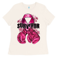 Survivor Breast Cancer With Boxing Gloves Ladies Tee | Teevron