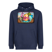 Navy easter egg background Heavyweight Hoodie - BarkalooDesign