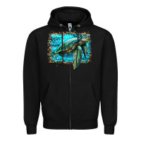 Black sea turtle with background Zipper Hoodie - Artiststas