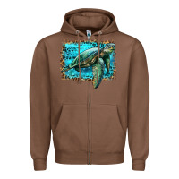 Chestnut sea turtle with background Zipper Hoodie - Artiststas