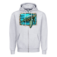 Heather Grey sea turtle with background Zipper Hoodie - Artiststas