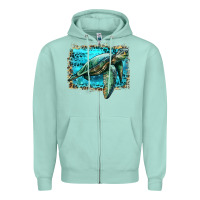 Sea Turtle With Background Zipper Hoodie | Teevron