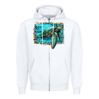 White sea turtle with background Zipper Hoodie - Artiststas