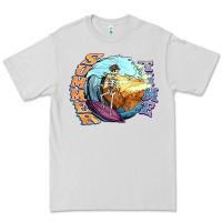 Dove Grey summer time skeleton surfing Premium Tee - NancyCooperArtShop