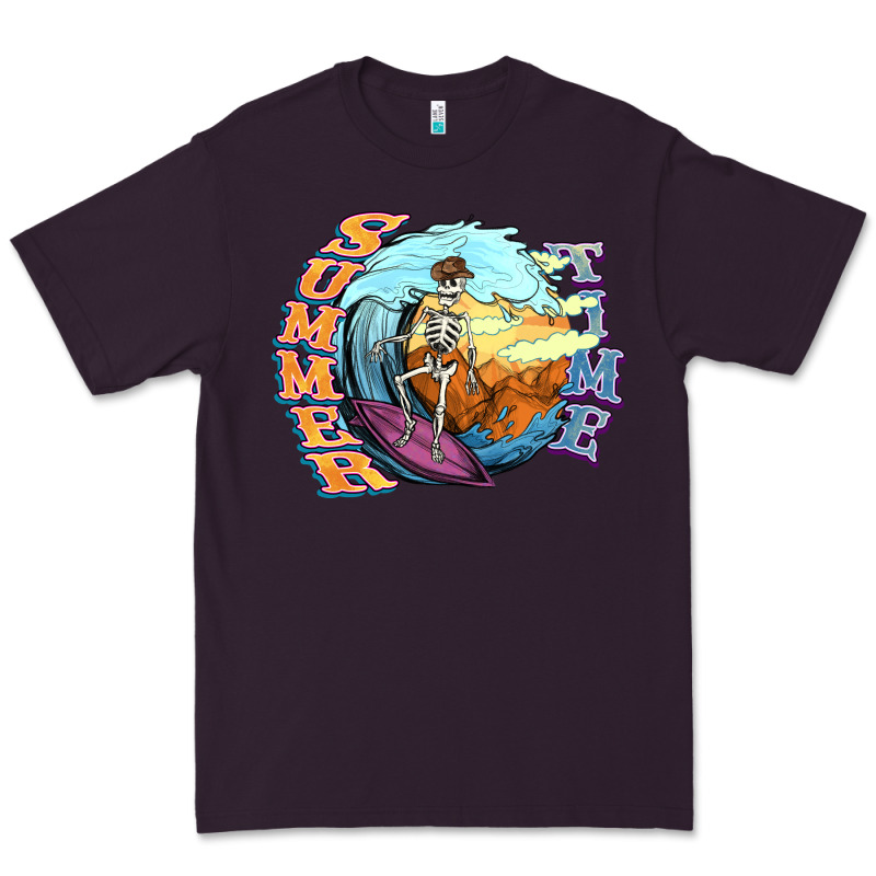 Summer Time Skeleton Surfing Premium Tee by NancyCooperArtShop | Teevron