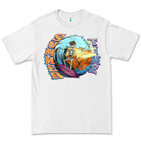 White summer time skeleton surfing Premium Tee - NancyCooperArtShop