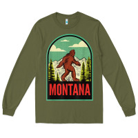 Army Green montana vintage bigfoot travel Long Sleeve Tee - longCreatives