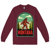 Burgundy montana vintage bigfoot travel Long Sleeve Tee - longCreatives