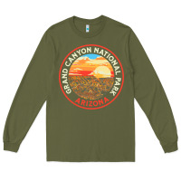 Army Green Vintage Grand Canyon National Park Retro 80s Graphic Long Sleeve Tee - longCreatives