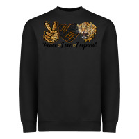 Black Peace Love Lion Head Heavyweight Sweatshirt - LillyAllenDesigns