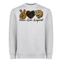 Heather Grey Peace Love Lion Head Heavyweight Sweatshirt - LillyAllenDesigns