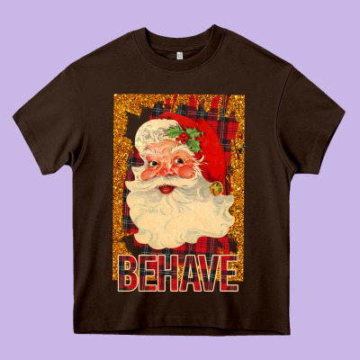 Santa Behave Heavy Core Tee Designed By Bettercallsaul