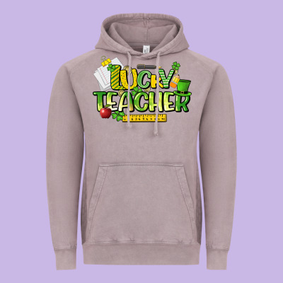 Lucky Teacher St. Patrick's Day Vintage Hoodie Designed By Howdyjamesfarm