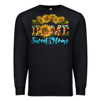 Black home sweet home sunflower Premium Sweatshirt - BarkalooDesign