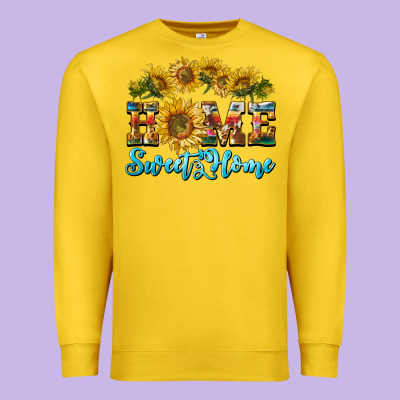 Home Sweet Home Sunflower Premium Sweatshirt Designed By Barkaloodesign