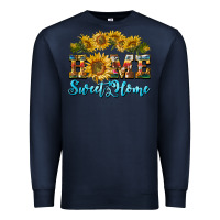 Navy home sweet home sunflower Premium Sweatshirt - BarkalooDesign