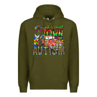 Army Green Just a Girl Small Town Autism Premium Hoodie - CowhideDigitalArt
