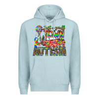 Blue Mist Just a Girl Small Town Autism Premium Hoodie - CowhideDigitalArt